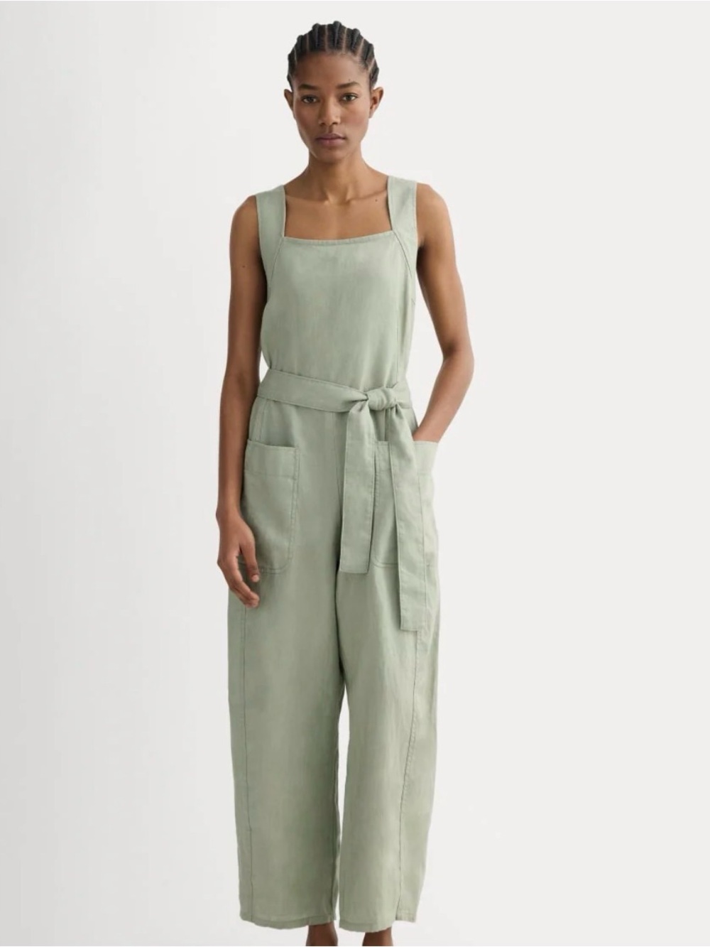 Everlane Green Utility Coverall in Linen